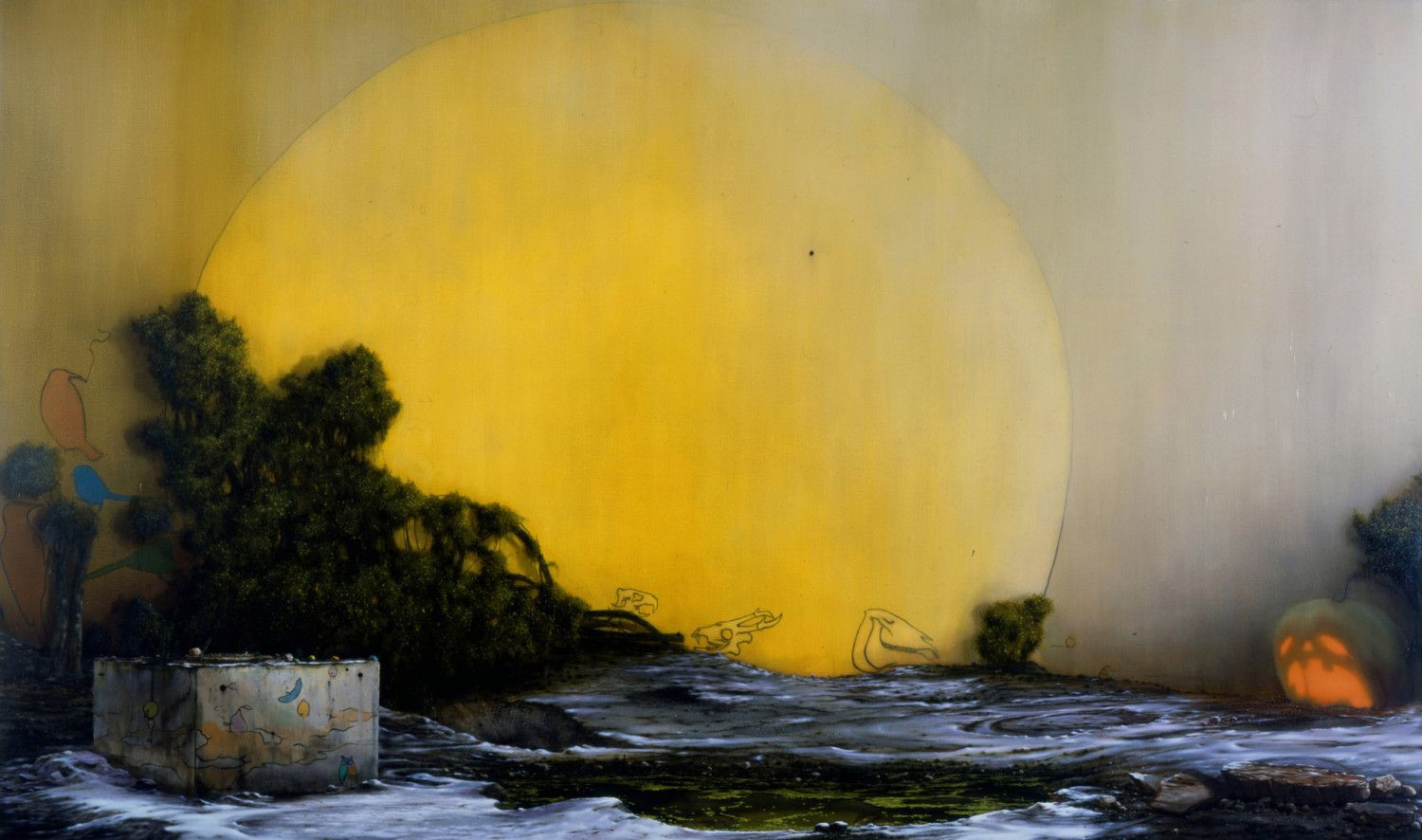 Nigel Cooke, Morning is Broken, oil on canvas, 370×220 cm, 2005.