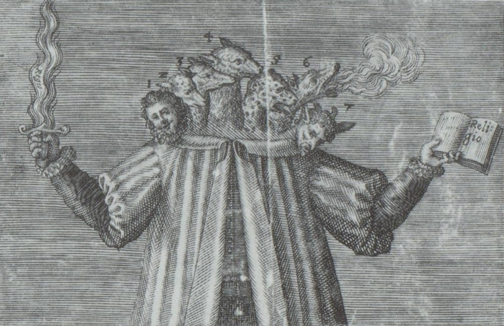 4. Листовка «Семиглавый священник кальвинистов». Ок. 1619.