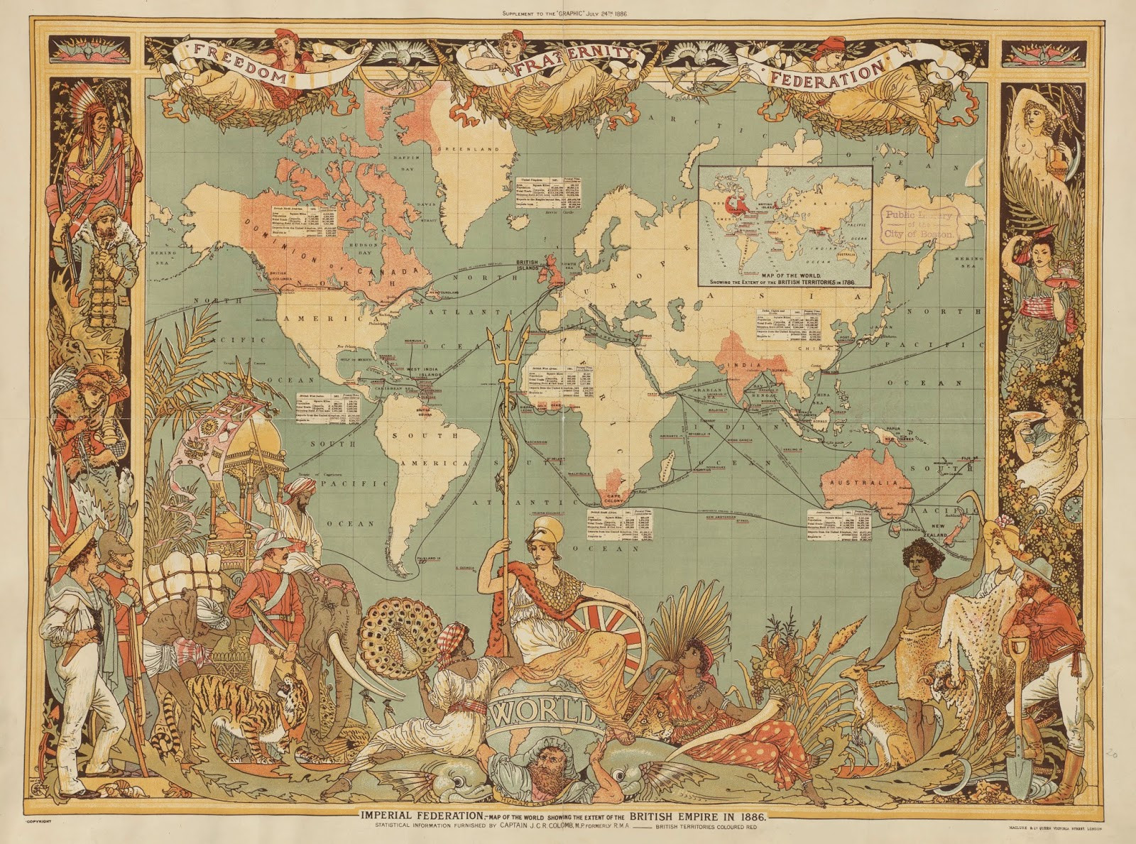 Карта Британской империи, 1886