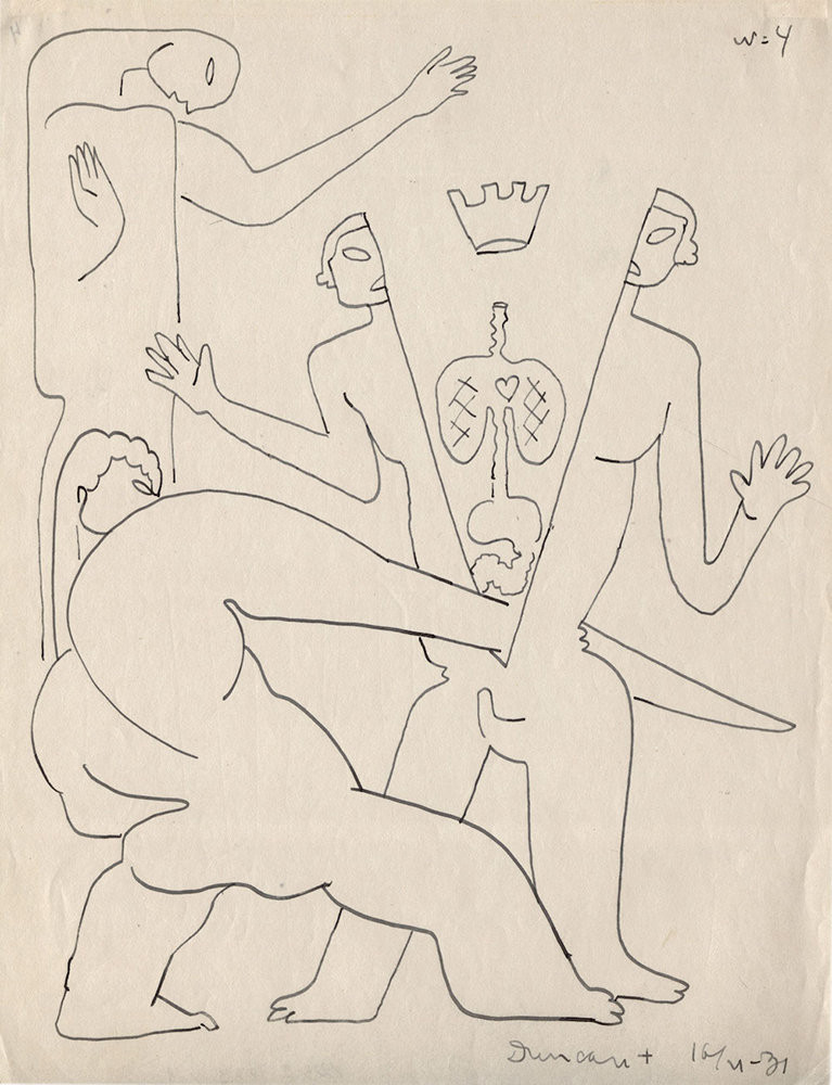 fig.6: Drawing by Sergei Eisenstein from the series “The Assassination of King Duncan” (1931)