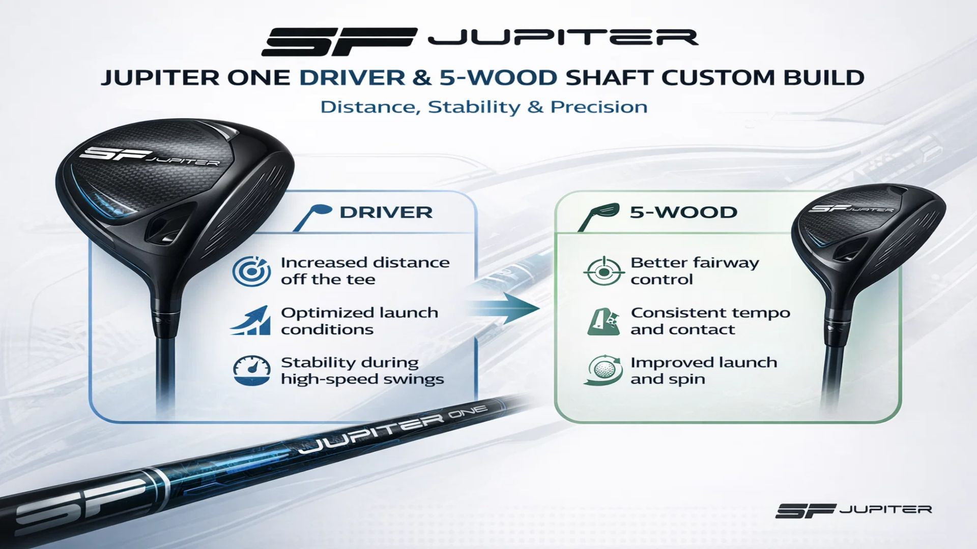 JUPITER ONE Driver &amp; 5-Wood Shaft Custom Build: Distance, Stability &amp; Precision