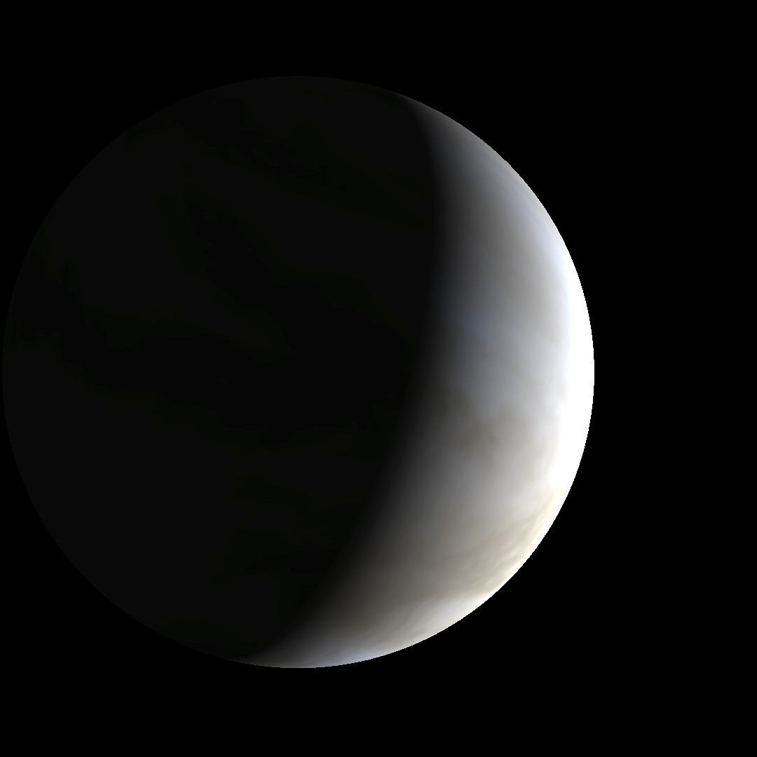 Моделирование видимости Венеры в&nbsp;дни её максимальной яркости (около&nbsp;2 июля 2023) в&nbsp;телескоп при&nbsp;большом увеличении.