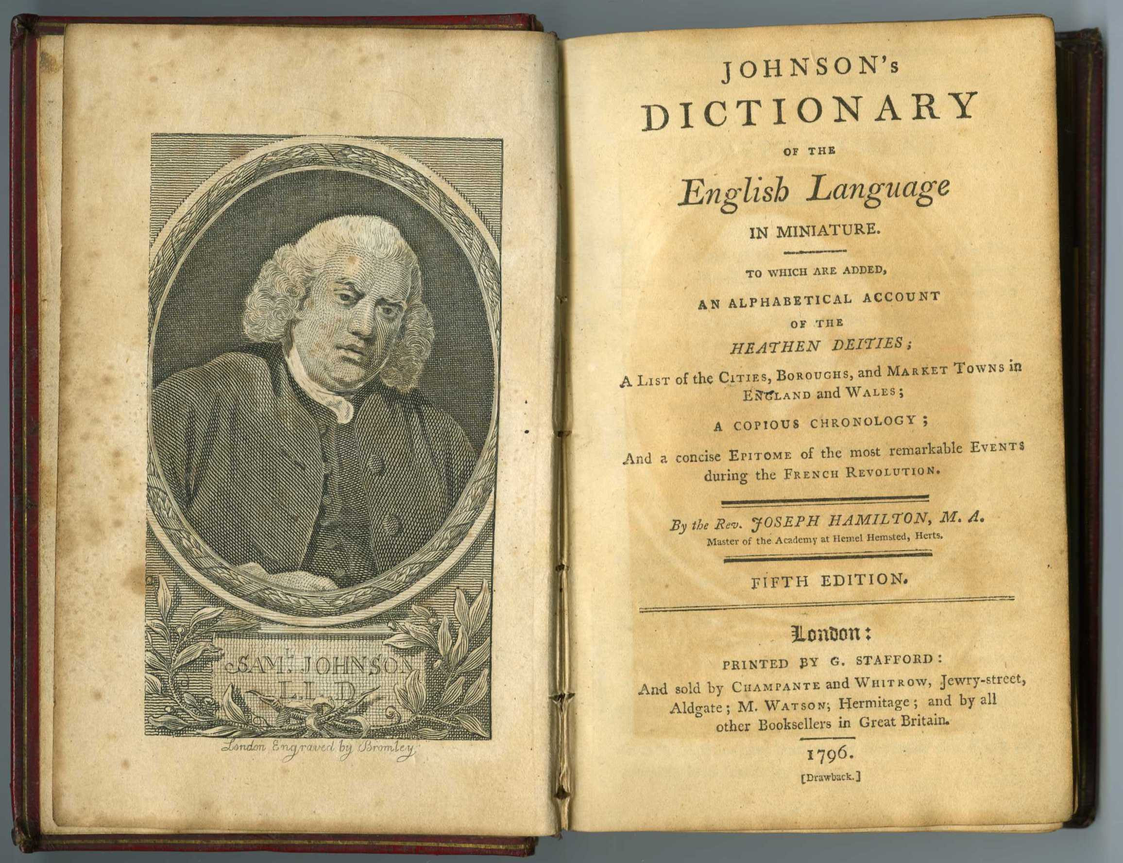 Словарь Джонсона, издание 1796&nbsp;г.