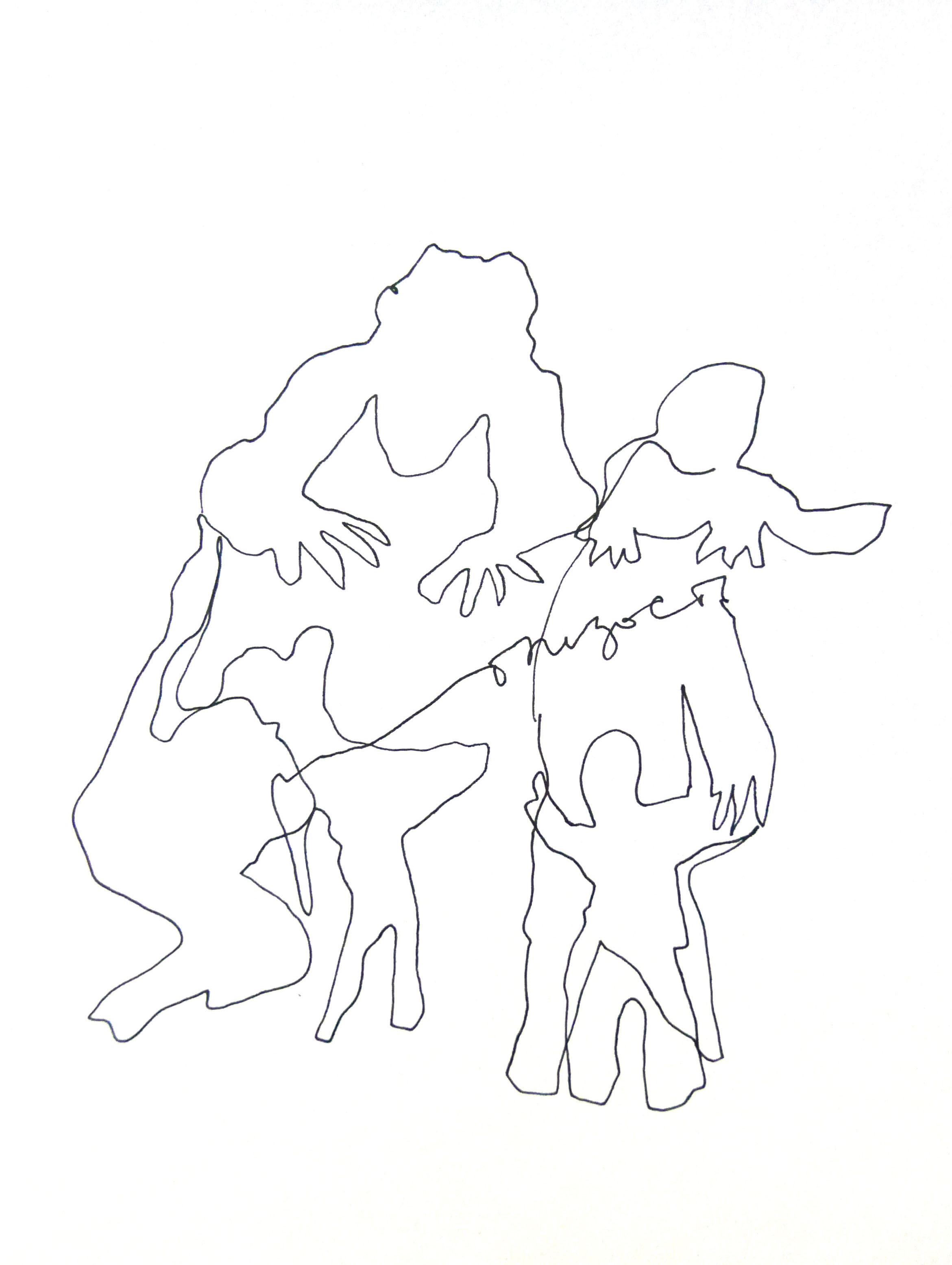 «Близость»&nbsp;— совместный рисунок Надежды Ишкиняевой и&nbsp;Марины Шамовой для образовательного проекта «Траектории внимания»[1]