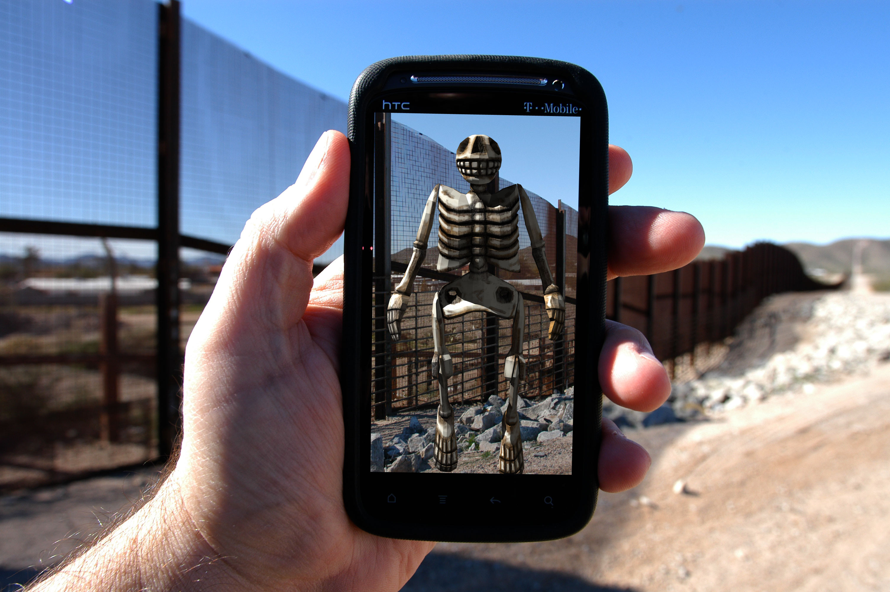 Border Memorial: Frontera de los Muertos, Border fence near the Lukeville crossing in theOrgan Pipe Cactus National Monument, 2012.