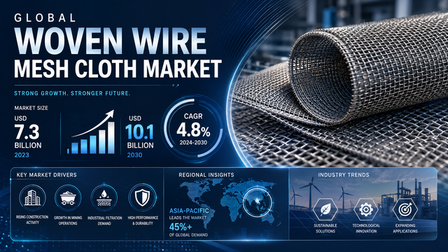 Woven Wire Mesh Cloth Market Outlook 2030: Market Size to Reach USD 10.1 Billion at 4.8% CAGR