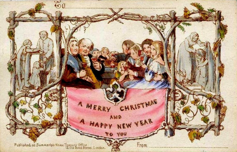Первая в&nbsp;мире рождественская открытка, 1843&nbsp;г.