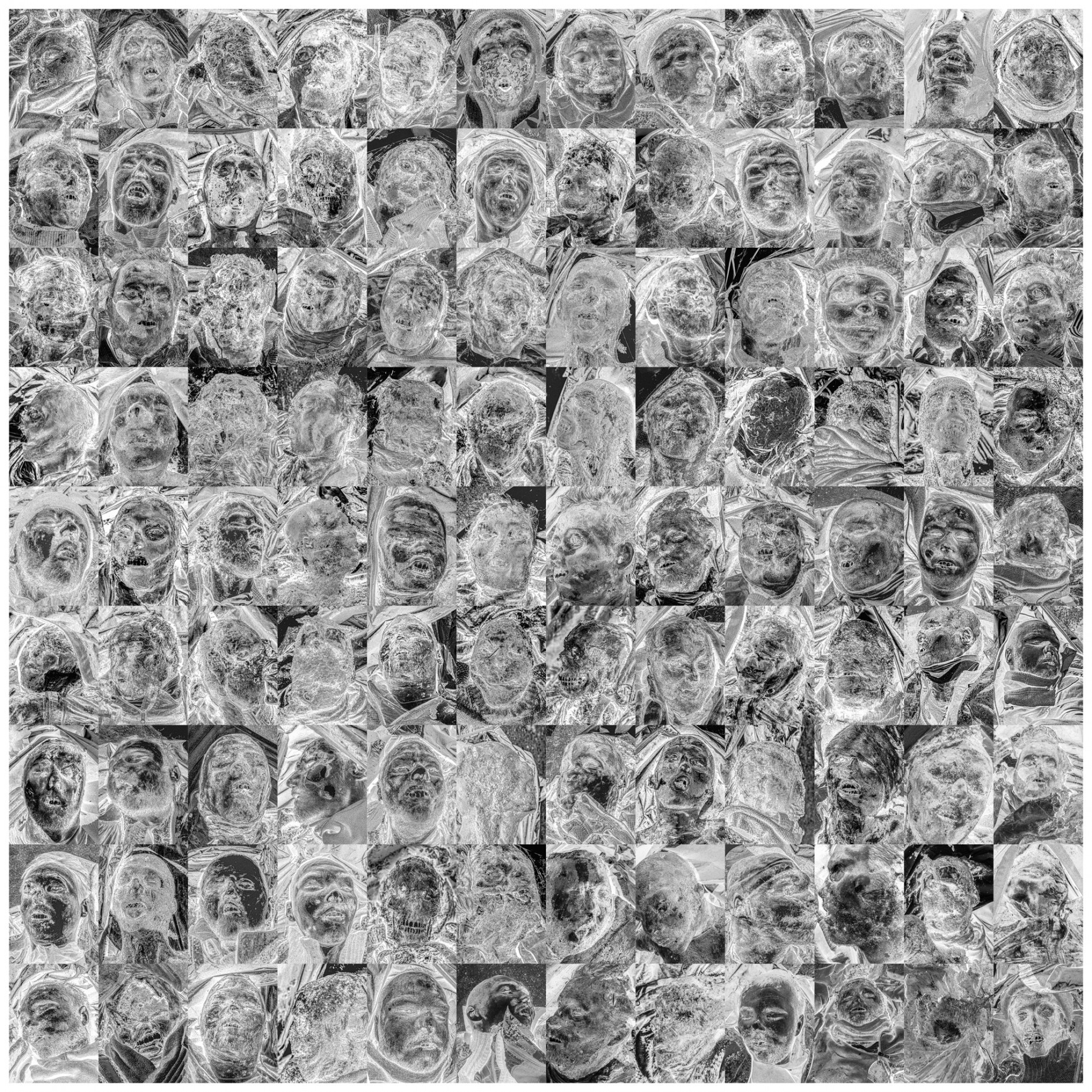 Fig.4 Antoine d’Agata. Faces of Dead Russian Soldiers, May 2022 | Le Monde