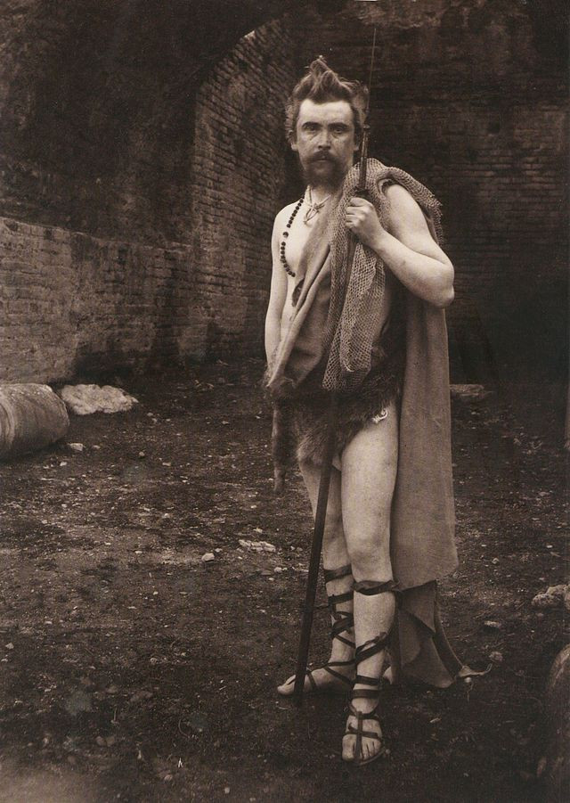 Self-portrait as a gladiator, in the Greek theatre at Taormina