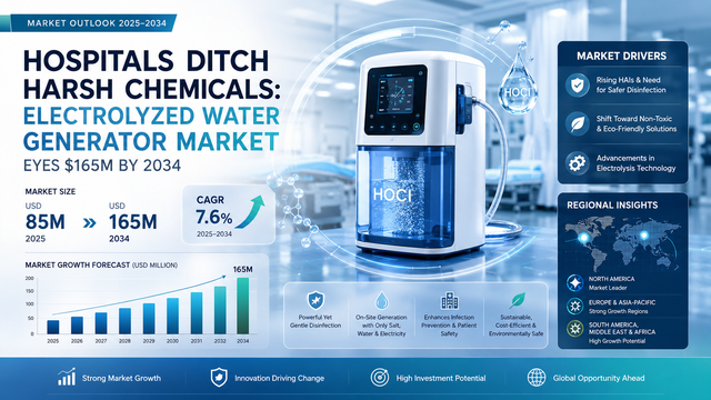 Hospitals Ditch Harsh Chemicals: Electrolyzed Water Generator Market Eyes $165M by 2034