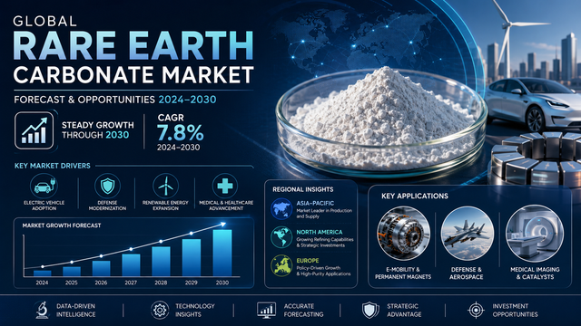 Global Rare Earth Carbonate Market Set for Strategic Growth Through 2030 Driven by EV Demand, Defense Modernization, and Supply Chain Diversification