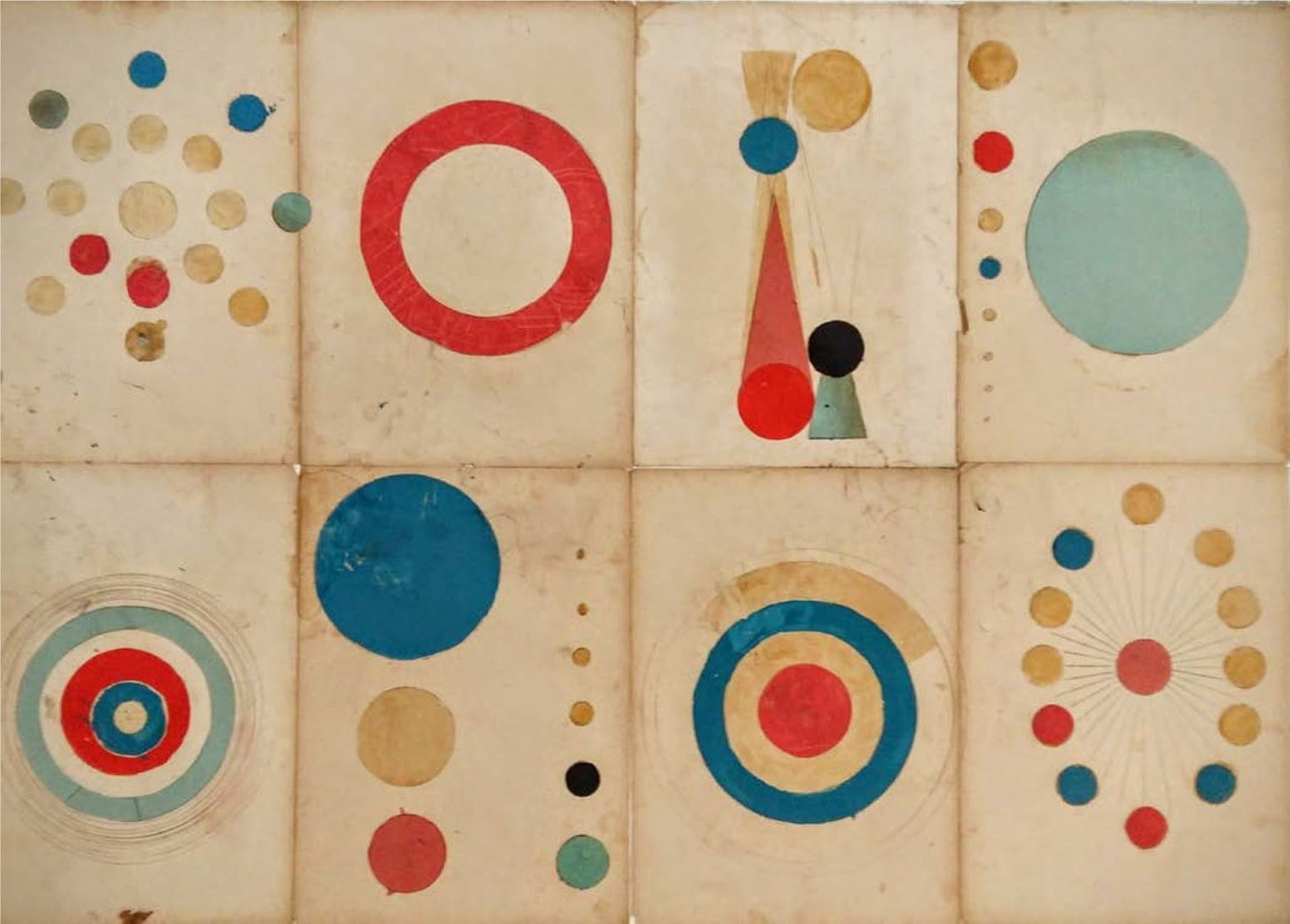 Regina Giménez — Geometría cósmica — gouache and collage on paper, 95×68 cm (2017)