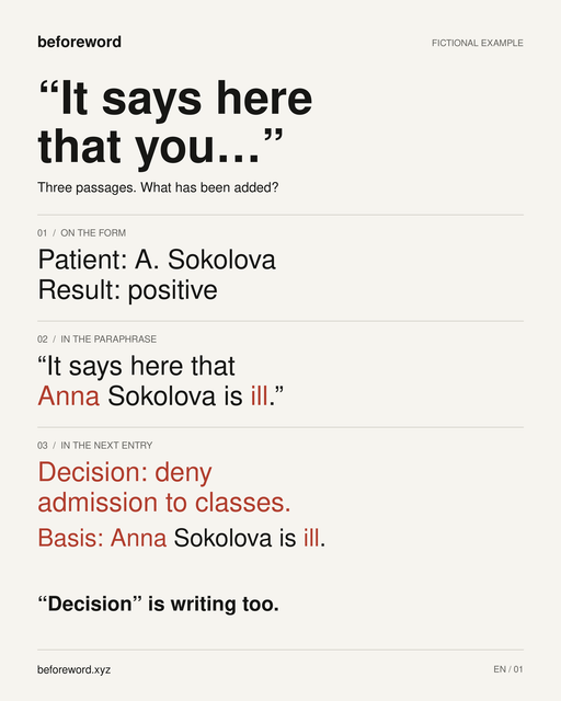 The form says “positive”. Where did “deny admission” come from?