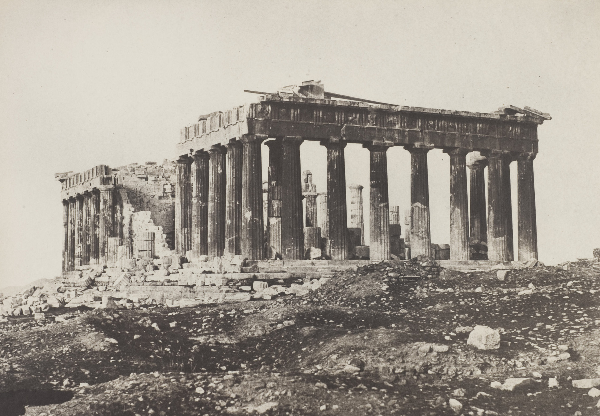 Парфенон в&nbsp;Акрополе, в&nbsp;Афинах, 1852&nbsp;год. Фотограф&nbsp;— Eugene Piot