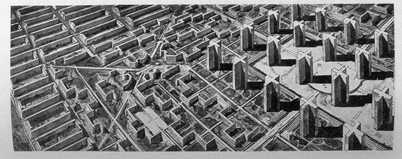 Рис.&nbsp;2. Проект «Лучезарный город». Архитектор Ле Корбюзье. 1922&nbsp;г.