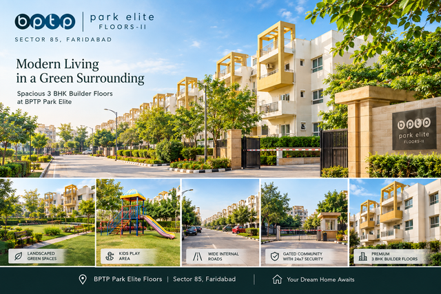 Best 3 BHK Builder Floors for Sale in Sector 85 Faridabad | BPTP Park Elite