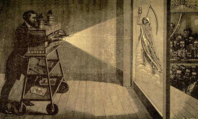 Fantascope projection, extraite de la Physique de Ganot (A. Molteni)