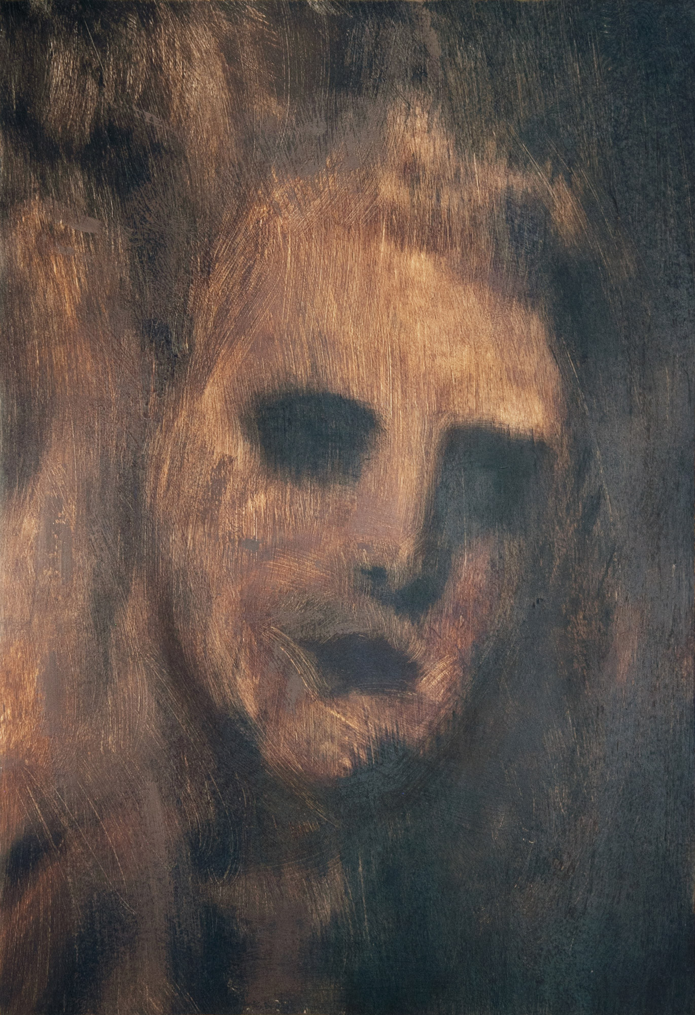 Избавление, 2022 Картон, масло 43 × 29,5 см