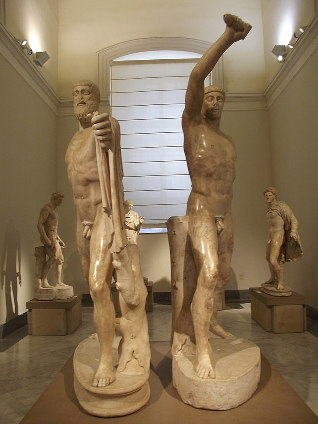 Statue of Harmodius and Aristogeiton, Roman copy of Greek bronze, Naples National Archaeological Museum