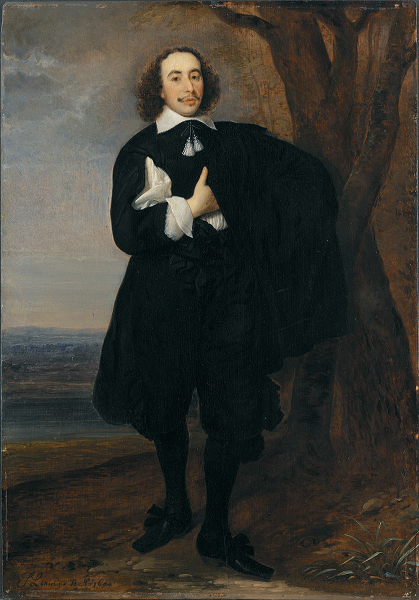 Люттихейс, Исаак Портрет молодого человека (1654). Дерево, масло.57,6×40&nbsp;см.&nbsp;Национальный музей, Стокгольм