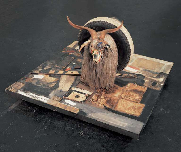 Monogram, 1955-59. Freestanding combine. Robert Rauschenberg. 