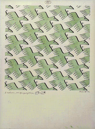 Maurits Cornelis Escher. Two Birds (No. 87). 1952 Ink, watercolor.