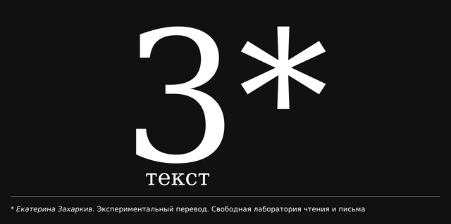 Екатерина Захаркив. Экспериментальный перевод. Свободная лаборатория чтения и письма
