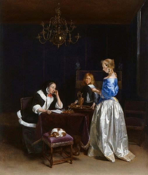Терборх, Герард Письмо (1660). 79×68&nbsp;см,Королевская коллекция, Лондон, Англия