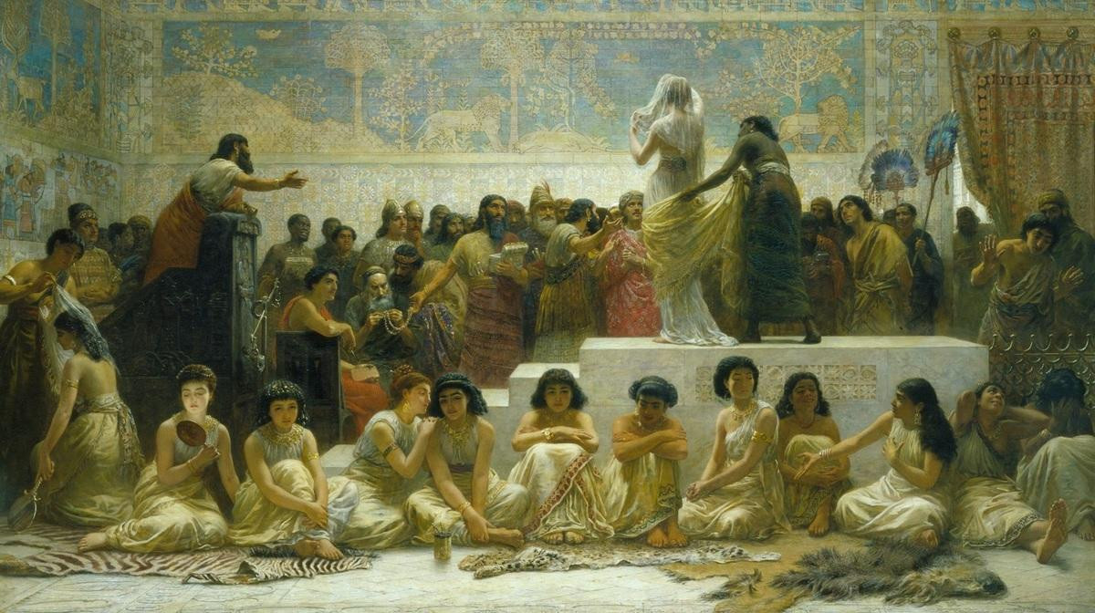 Эдвин Лонг, «Вавилонский аукцион невест» (1875&nbsp;г.)