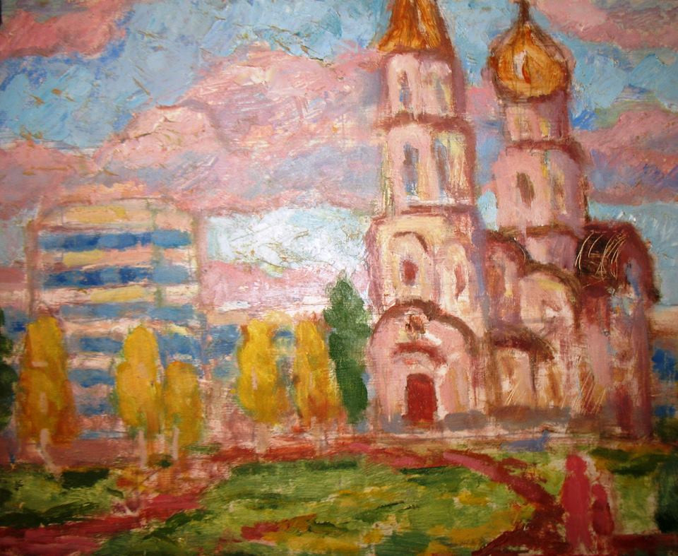 Н. Шишин «Церковь»холст масло 